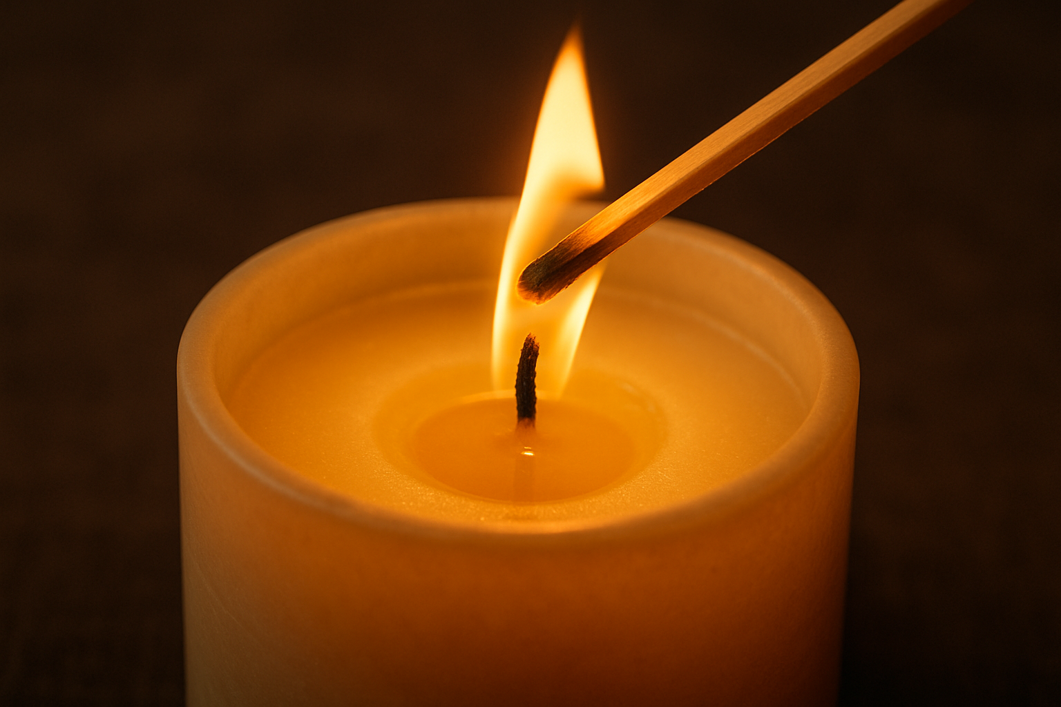 Candle being lit 